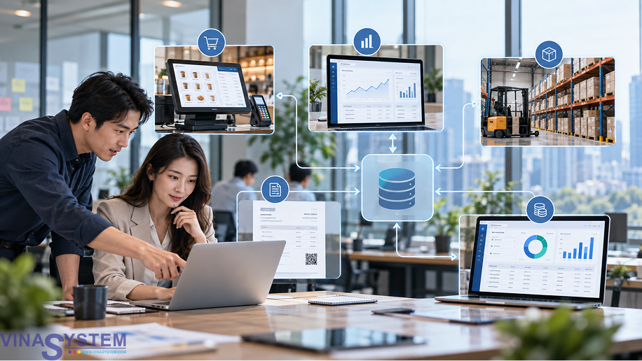 Kết nối POS, EInvoice với ERP  –  Tự động hóa quy trình bán hàng, kho và tài chính kế toán